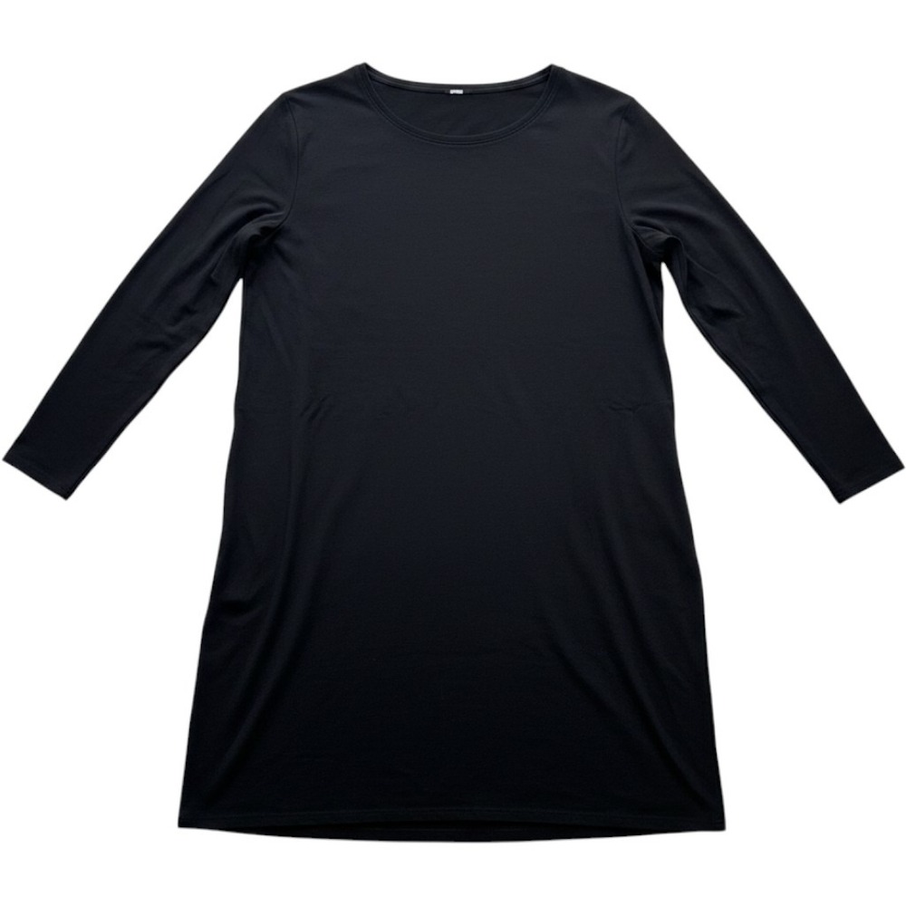 Lululemon Black Long Sleeve Tunic Dress Relaxed Fit Athleisure Logo C69